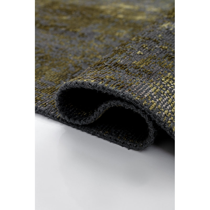 Rapture Dark Gray/Yellow Oriental Luxury Area Rug, Rectangle 7'10" x 11'2"