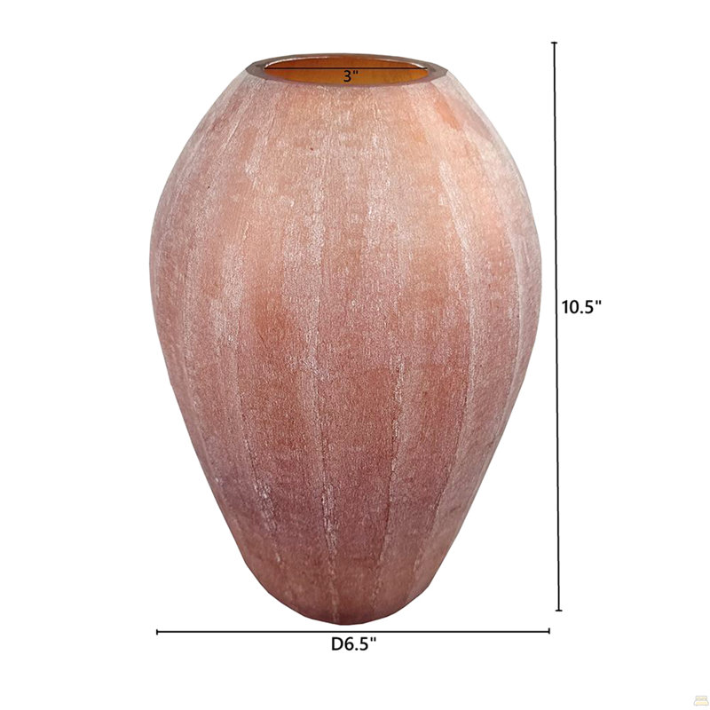 Vase décoratif en verre terre cuite D6.5x10.5 "