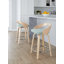 Tabourets de bar et de comptoir à hauteur fixe Laurenzio avec pieds en bois courbé et repose-pieds rond (ensemble de 2)-183592477-183592475-192710983