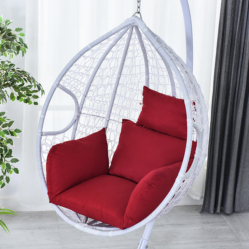 Outdoor 3.14'' Egg Chair Seat / Back Cushion, Red