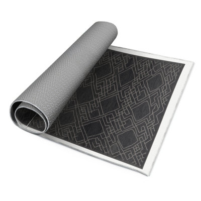 Tapis gris intérieur et extérieur Trellis