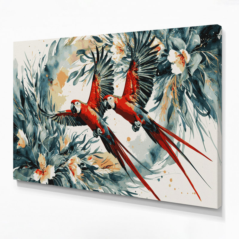 Oiseaux, art mural sur toile blanche, H 8 po x l 10 po