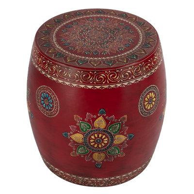 Beda 17" W Round Iron Drum Side Table
