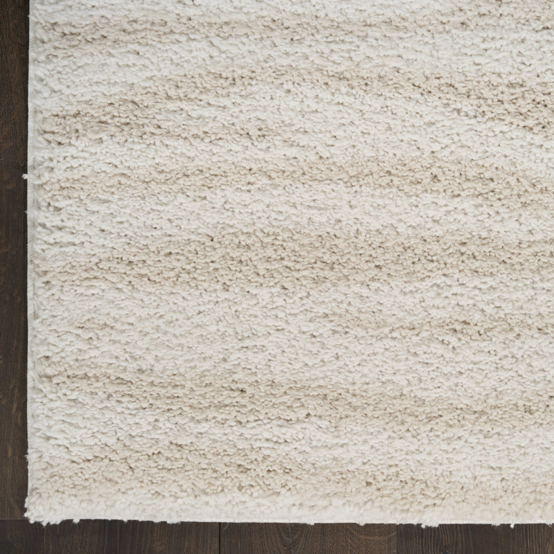 Power Loom Polyester Abstract Area Rug in Beige/Ivory, Rectangle 7'10" x 9'10"
