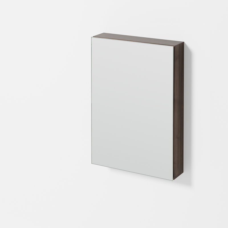Faso 420mm W 15240mm H Surface Frameless Medicine Cabinet Mirror 2 Adjustable, Walnut