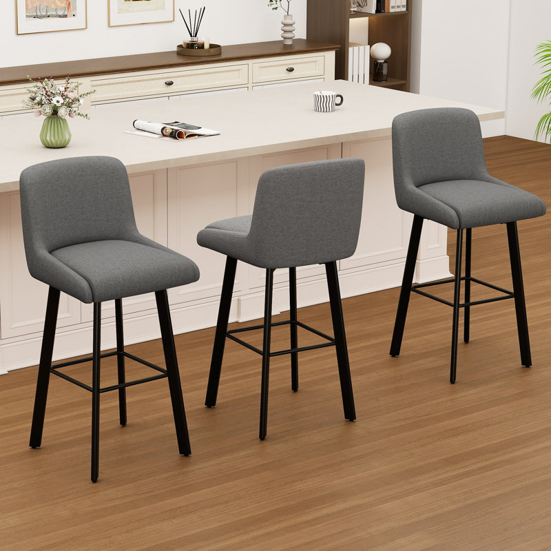 Tabouret de bar pivotant à hauteur de comptoir 30 po pour îlot de cuisine, 3, Gris moyen