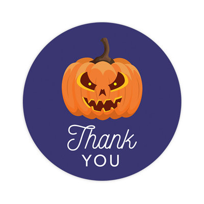 Autocollants de joyeux Halloween, Merci, citrouille