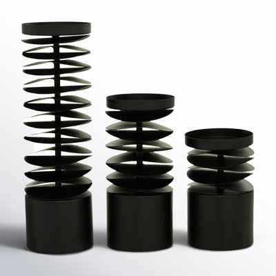 Mela 3 Piece Iron Tabletop Candlestick Set