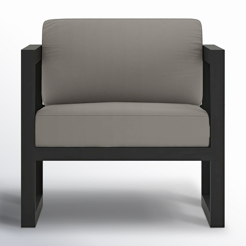 Avion 3 Piece Sofa Loveseat Set, Canvas Charcoal Sunbrella® Canvas, Black