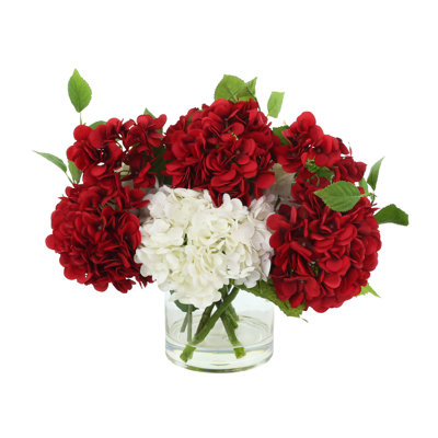 Hortensias dans un vase en verre