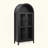 Modern Retro Arched Storage Cabinet with Light, Wooden Display Cabinet with Adjustable Glass Partitions, Multi-Functional Cabinet for Kitchen & Living Space-89724296