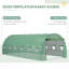 Remplacement de la housse de serre en plastique 19,7 pi x 9,8 pi x 6,6 po, bâche imperméable robuste pour Hoop House, bâche avec 12 fenêtres, porte et grille de renfort, vert-823697628