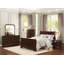 Cadre de grand lit avec finition cerisier foncé - aucun sommier nécessaire, H 62,5 po x 88,5 po x 50,5 po - Style Louis Philippe robuste et élégant-351249342-351249339