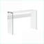 Table basse moderne blanc brillant avec verre trempé transparent - Conception étroite pour le hall d'entrée / salon, surface spacieuse