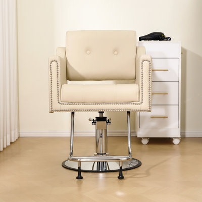 Nashira Faux Leather Swivel Salon Barber Chair