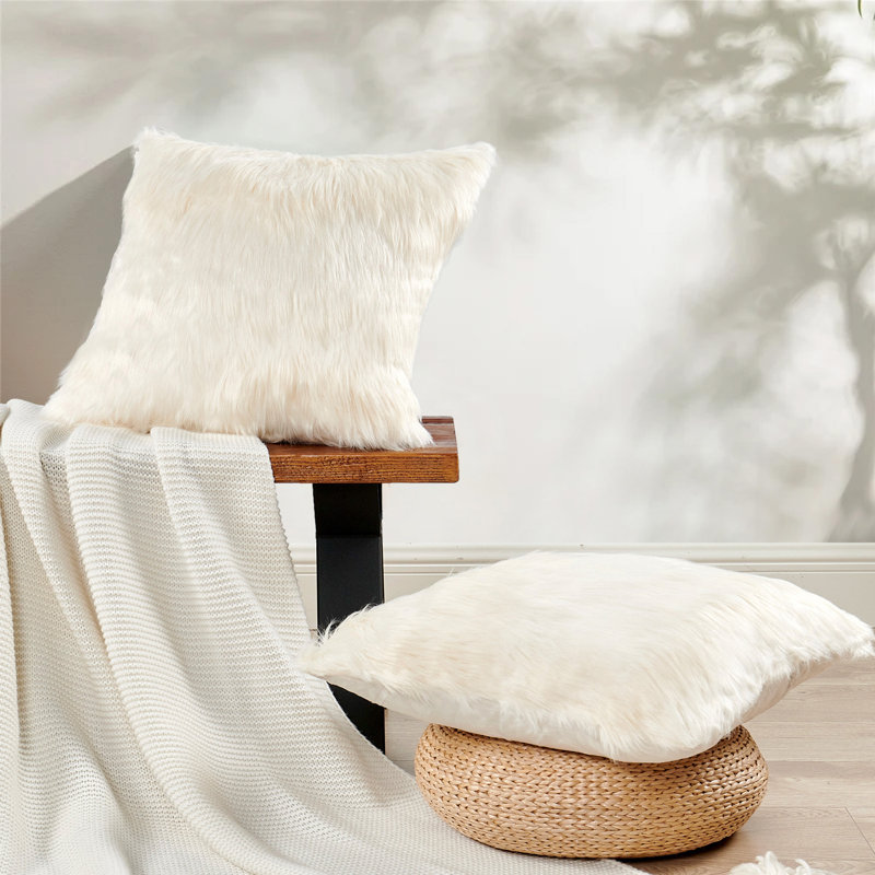 Square Throw Pillow Cover, Ivory