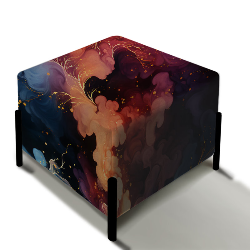 Motif de voyage bleu et mauve Cosmic Voyage - Repose-pieds carré en marbre