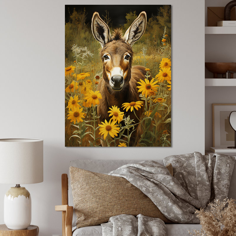 «Yellow Donkey Absurdity I - Donkey», art mural, Toile tendue, 32" H x 24" W
