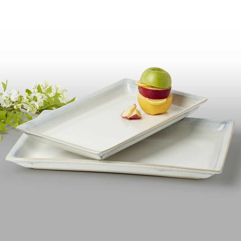 Hudson REACTIVE GLAZE 2PC RECTANGULAR PLATTERS