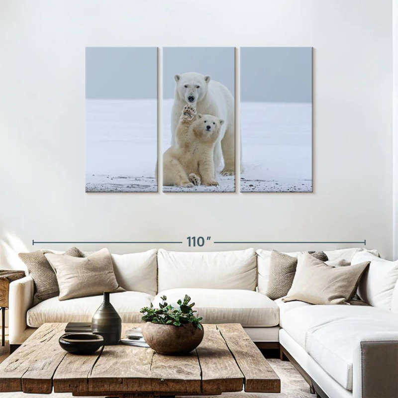 Brampt Polar Bear Waving, 48" H x 74" W