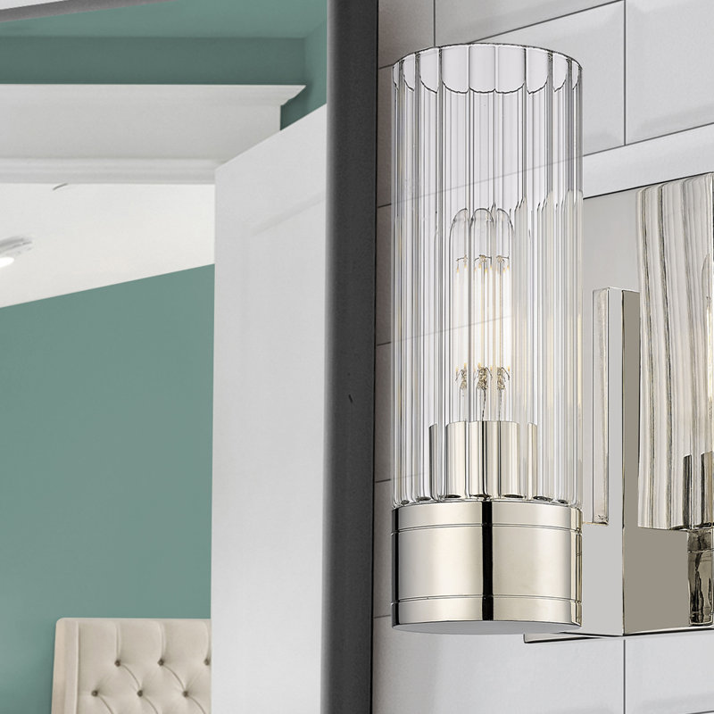 Applique murale 11 po Empire, Transparent, H 9,5 po x l 5,5 po x P 3,13 po, Nickel poli