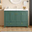 Ensemble de meuble-lavabo 48 po avec lavabo en résine, armoire de rangement abondante - 4 portes à fermeture douce et 2 tiroirs