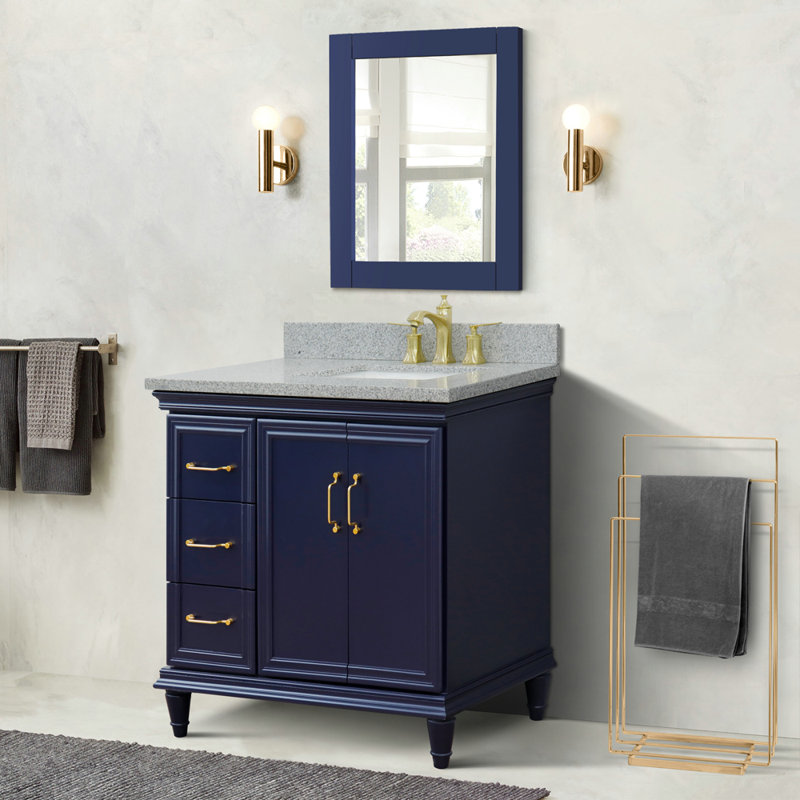 Ensemble de meuble-lavabo simple 37 po Livonia, Bleu