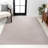 Wolcott Modern Minimalist Pinstripe High-Low Cream/Silver Rug-881754793