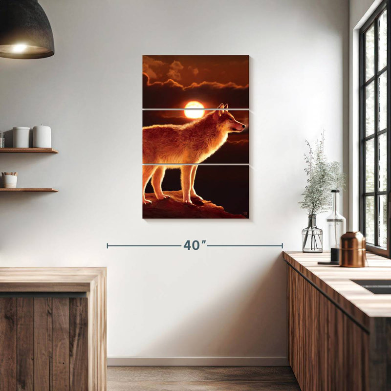 Brampt Sunset Wolf, 38" H x 24" W