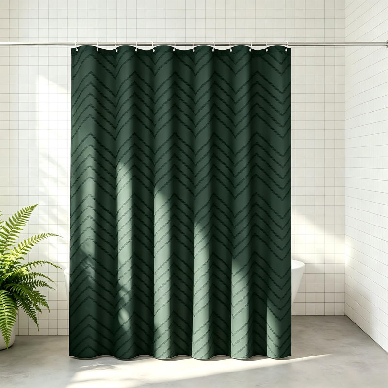 Rideau de douche Boho Modern Farmhouse, Vert foncé