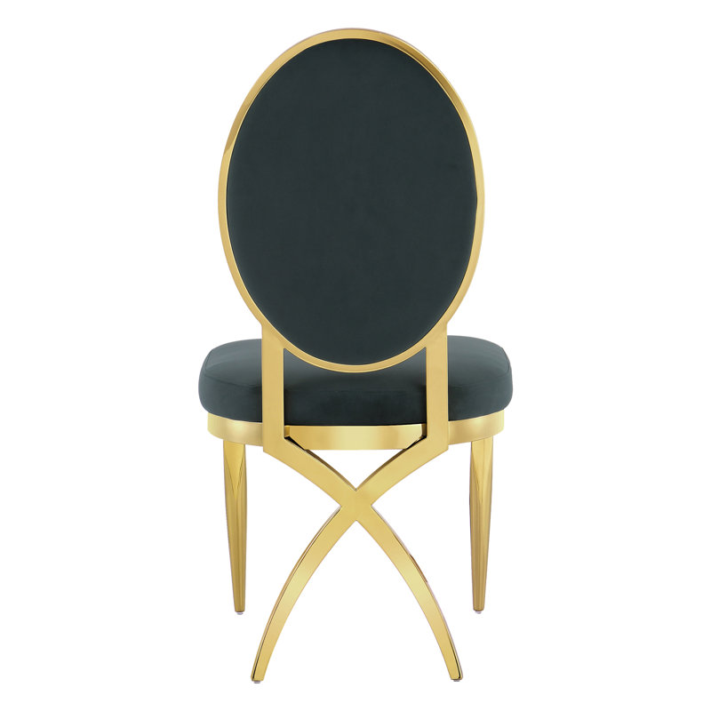 Chaise d'appoint en velours capitonné Lizveth
