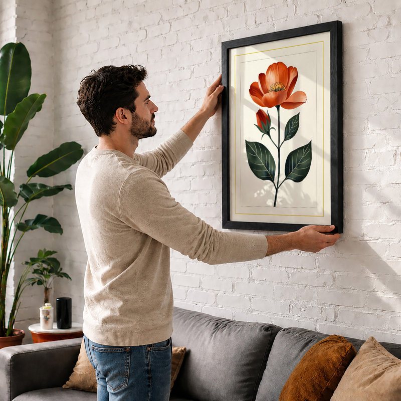 Red Blossom Study Botanical - Print, Unframed, A1 - 84.1 x 59.4 cm