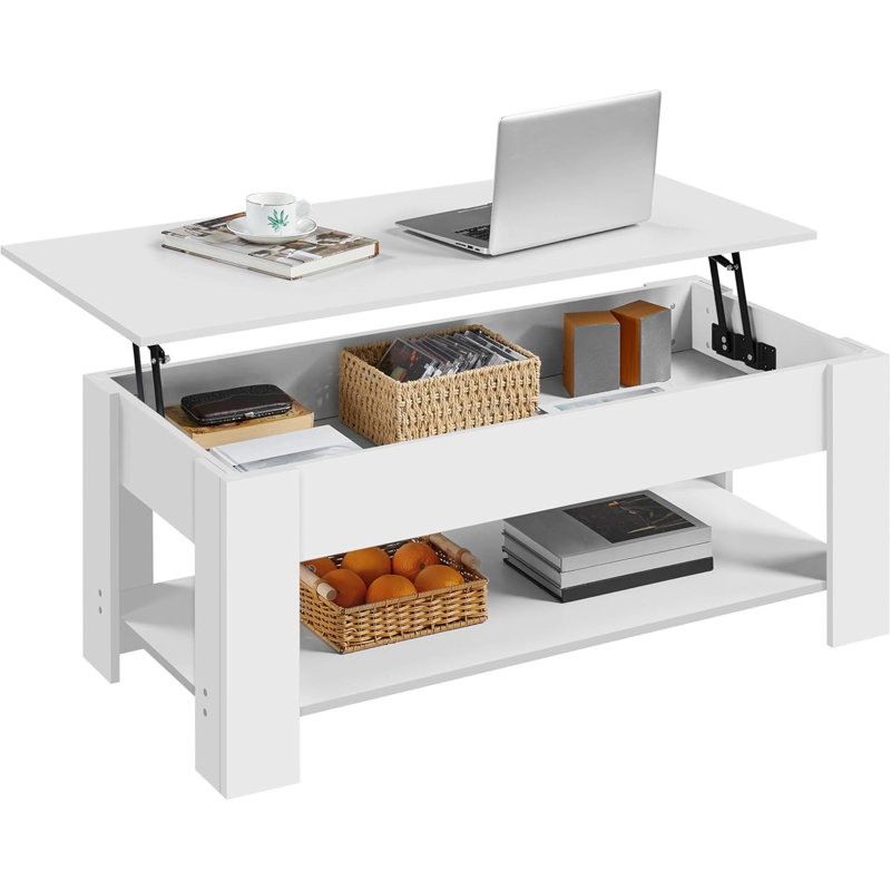Table basse Ajeem, H 19,5 po x L 47,5 po x l 23,5 po, Blanc