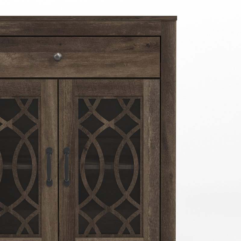 Allivia 35.4'' Tall Accent Cabinet, Dark Dusty Oak
