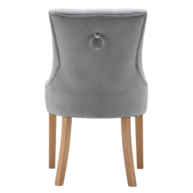 Avia 52cm H Velvet Upholstered Dining Chair, Light Grey