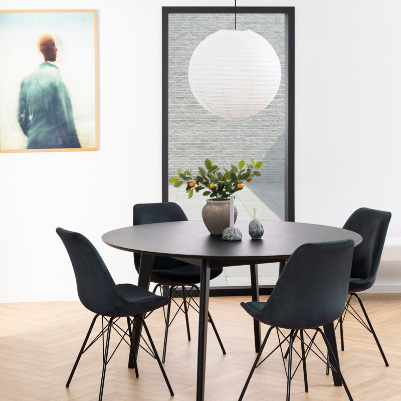 Fenja Round Dining Table, Black, 76 H x 140 L x 140 W cm