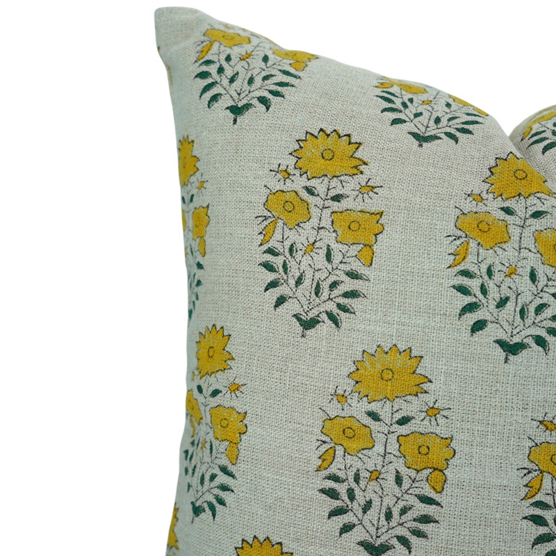 Coussin décoratif en tissu épais Fabribine Accent, lombaire (Mayra,), H 16 po x l 16 po, Carré, Moutarde