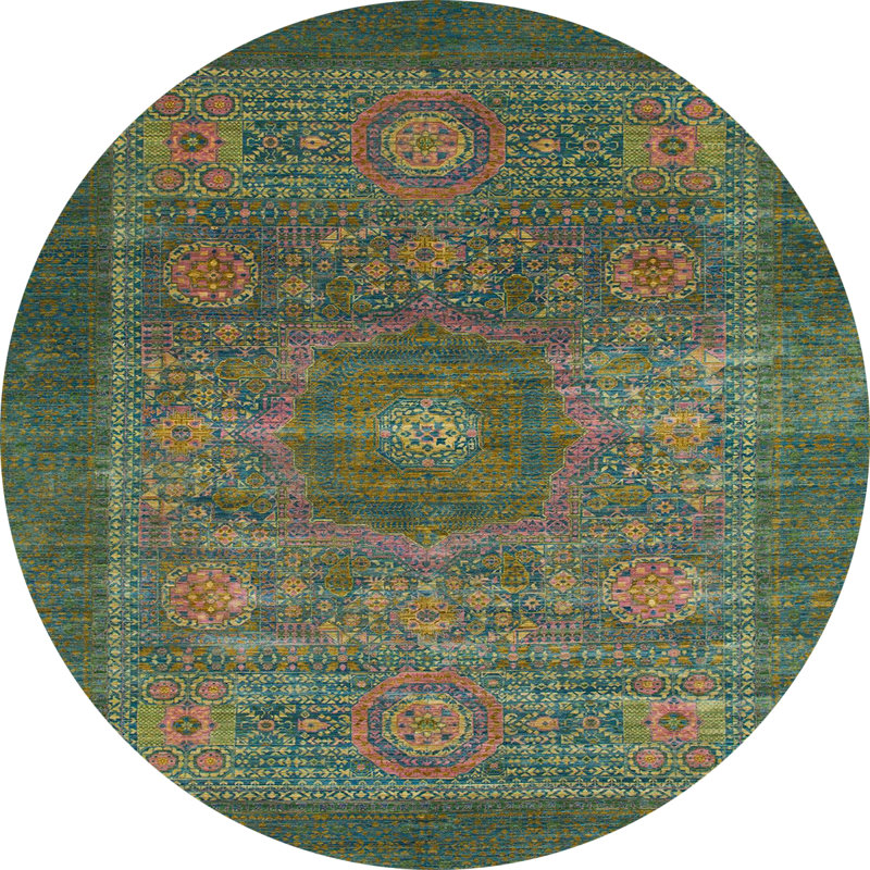 Abstract Indoor Rug, Round 4'