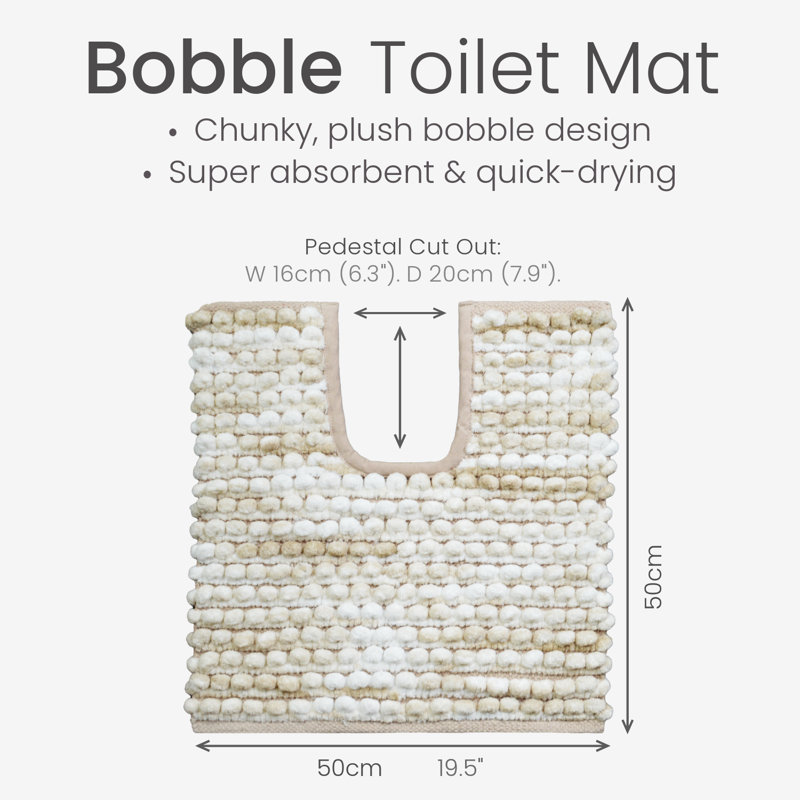 Rumia Cotton Blend Non-Slip Contour Mat, Beige