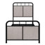 Simple, enveloppé de lin, cadre de lit plateforme, métal, tête de lit en tissu, configuration unique du pied, stabilité, fonctionnement silencieux et paisible, installation facile avec instructions, tous les types de matelas, 8 po
