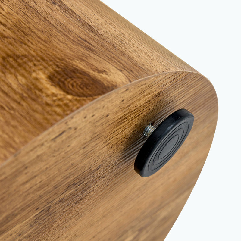 Modern Cylindrical Drum Accent Table Versatile Side Table with Anti-Slip Fee, 15.7" H x 15.7" L x 15.7" W, Brown Wood