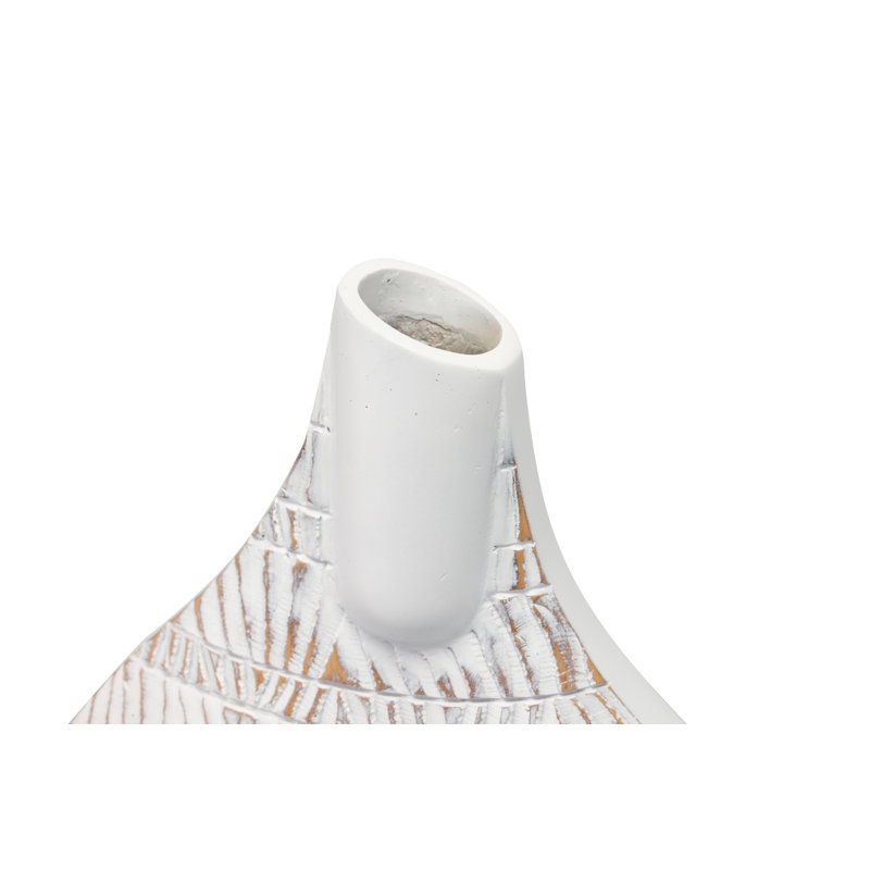 Marrone Brown/White Resin Table Vase, 40 x 40 x 40 Cm