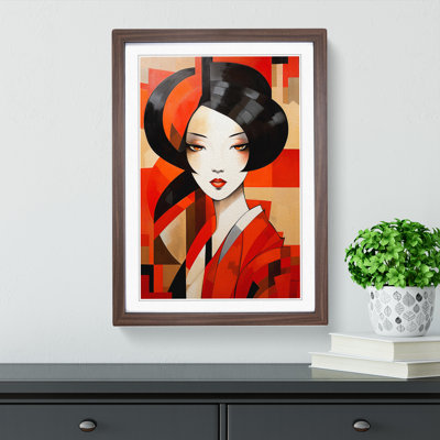 Geisha Cubism - Framed Print