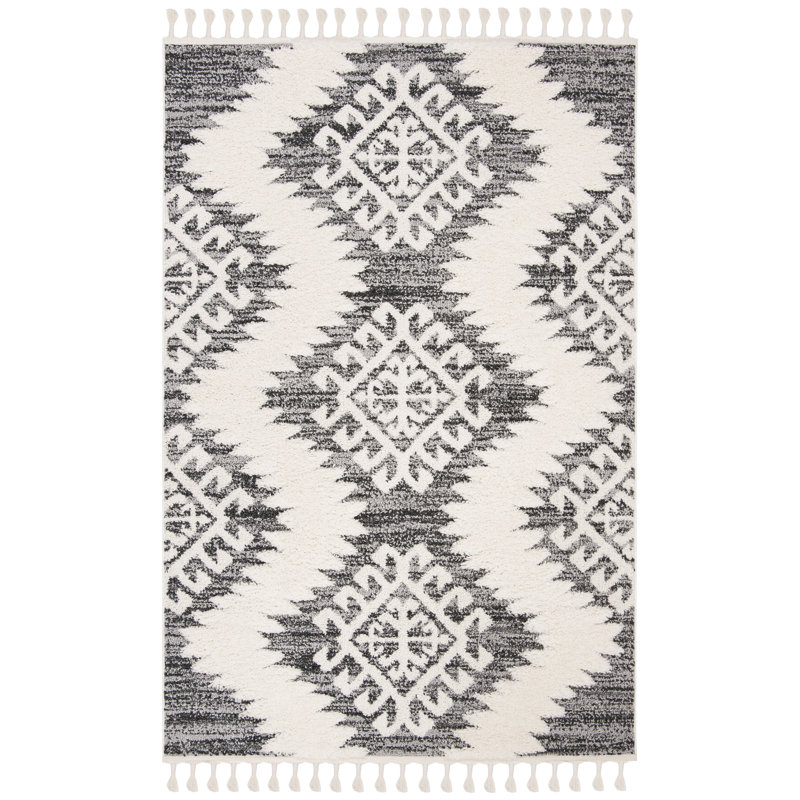 Tapis ikat gris Imraan Purtell, Rectangle 4 pi x 6 pi