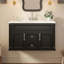 Meuble-lavabo mural de style français avec lavabo en céramique et charnières à fermeture douce-131376489
