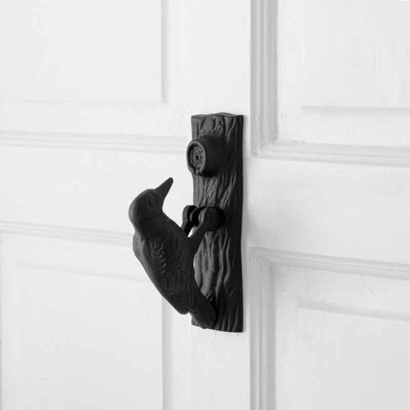 Heurtoir de porte en forme de pic en laiton, Fonte noire