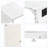 2 - Pack Ash White C - Shaped Side Table with Storage Bag + Power Strip
