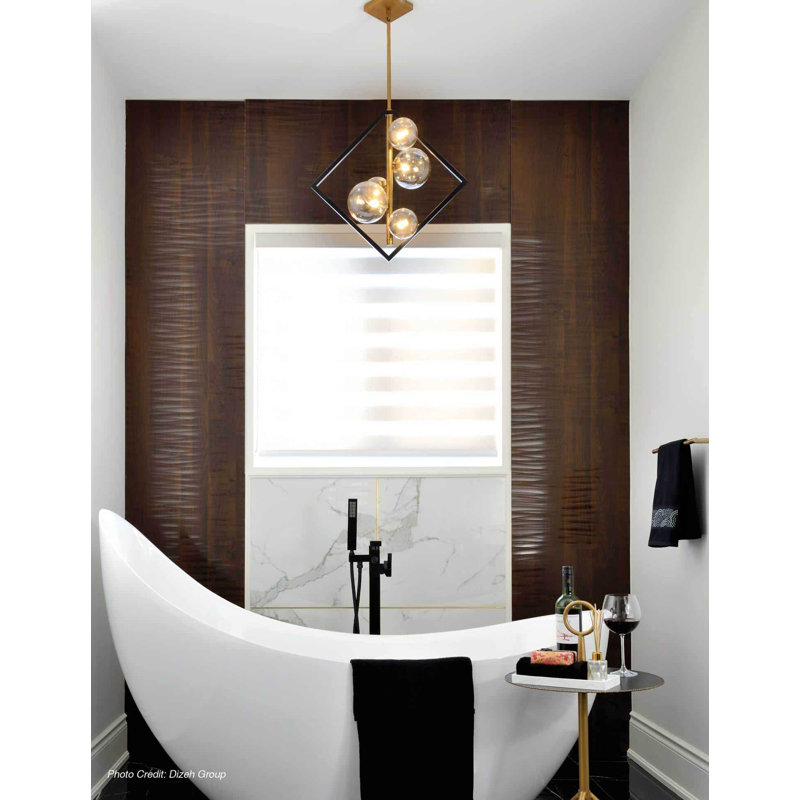 Arvilla 5 - Light Dimmable Sputnik Chandelier, Champagne, Aged Brass