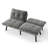 63"W Velvet Upholstered Reclining Futon Sofa Bed with Adjustable Split Backrests-1977320677