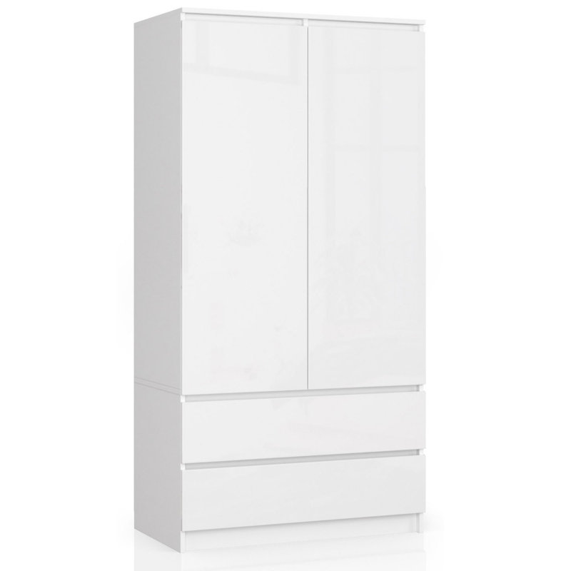 Phoebe 2 Door Wardrobe, White Gloss